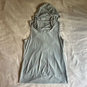 Reebok Gray Muscle Tank with Hood - Size S